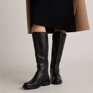 Quince Women’s Premium Italian Leather Riding Boots Black Size 8